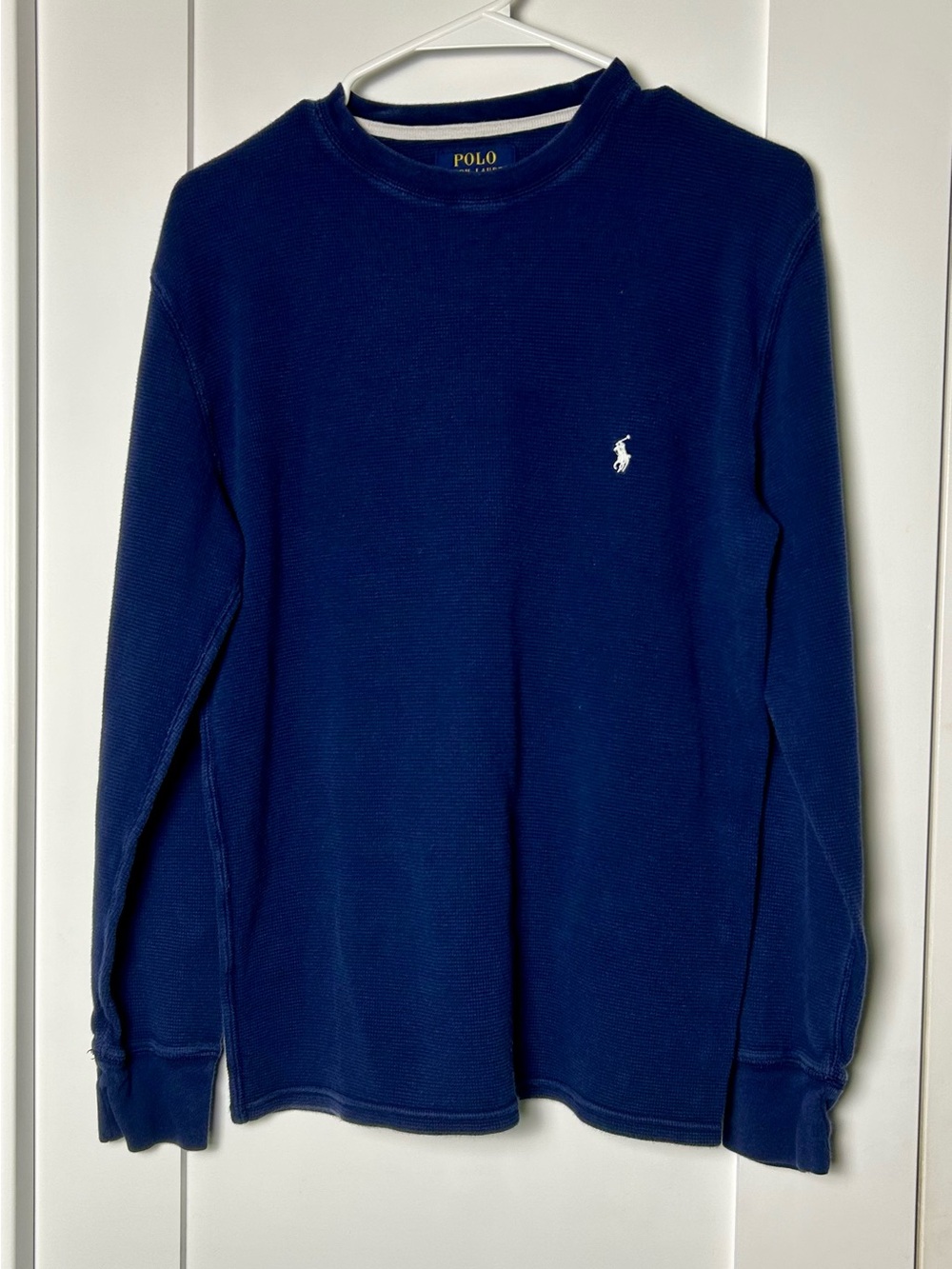 Polo Ralph Lauren Men’s M Navy Blue Waffle Knit Thermal Long Sleeve